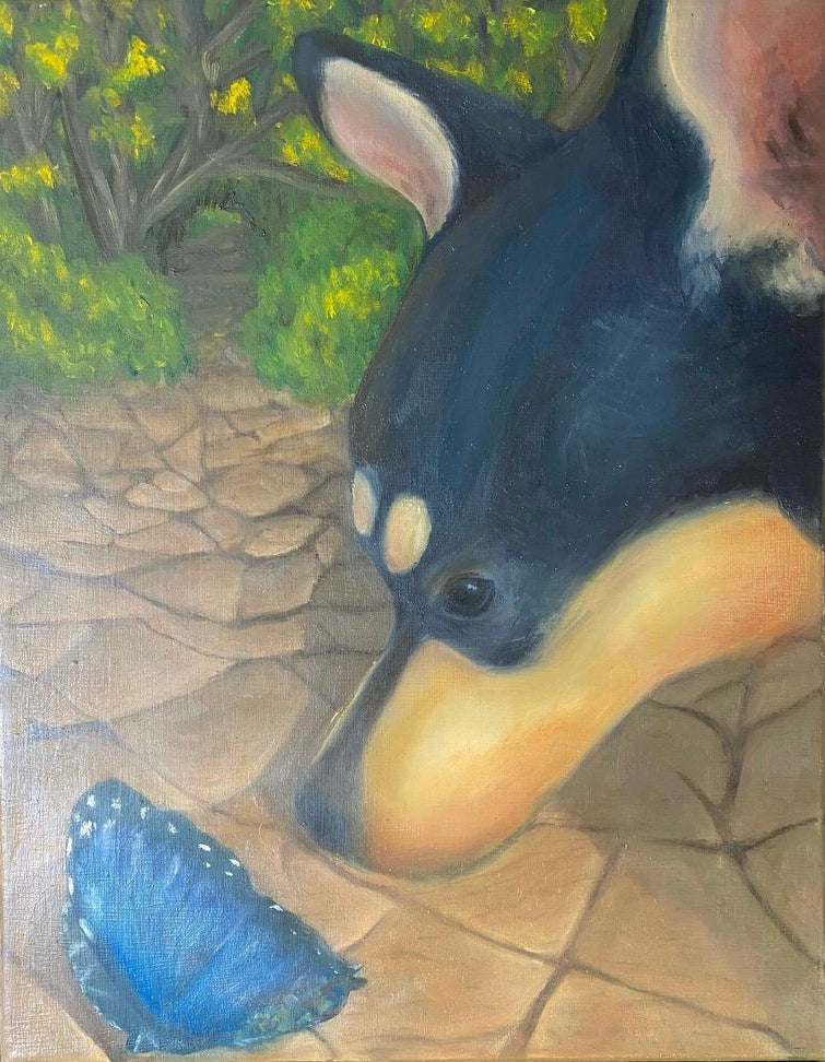 The Love Cycle, 2022, oil on canvas, 12 x 12 in. / 30.48 x 30.48 cm. - 11 x 14 in. / 27.94 x 35.56 cm.