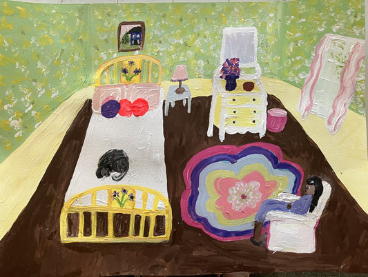 The Rose Room, 2023, mixed media on paper, 16 x 23 in. / 40.64 x 58.42 cm.