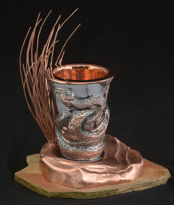 The Snake, 2017, copper, 14 x 10 x 4 in. / 35.56 x 25.4 x 10.16 cm.