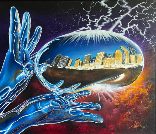 Time and Space, 2008, oil on canvas, 34 x 40 in. / 13.3 x 15.7 cm.