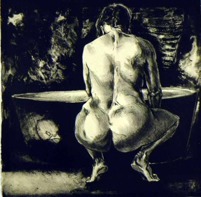 Tu Es, 2018, lithograph/chine colle, 13 x 13 in. / 33.02 x 33.02 cm.