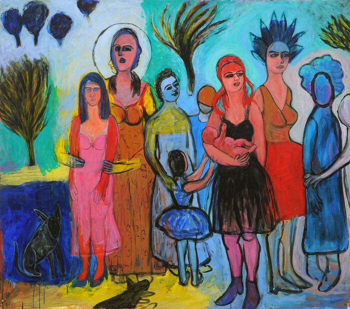Untitled 4, 2023, acrylic on paper, 53 x 60 in. / 134.62 x 152.4 cm.