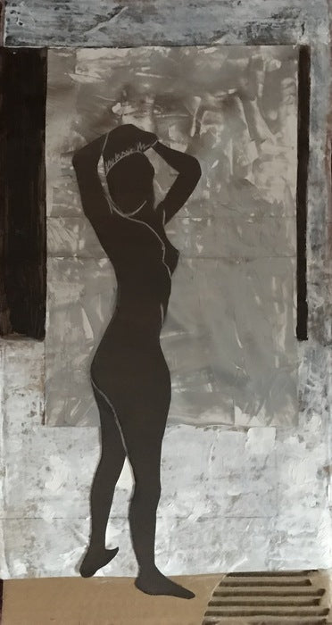 Untitled 91, 2021, mixed media on cardboard, 22 x 12 in. / 55.88 x 30.48 cm.