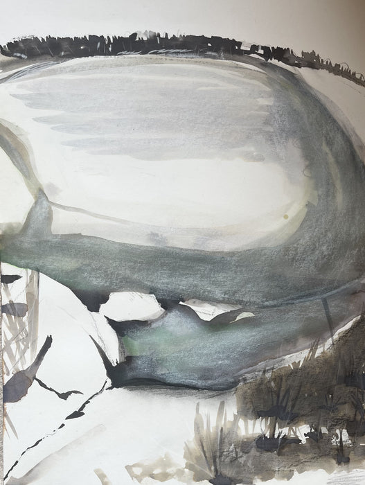 Pond, 2024, oil paint, 12 x 9 in. / 30.48 x 22.86 cm.