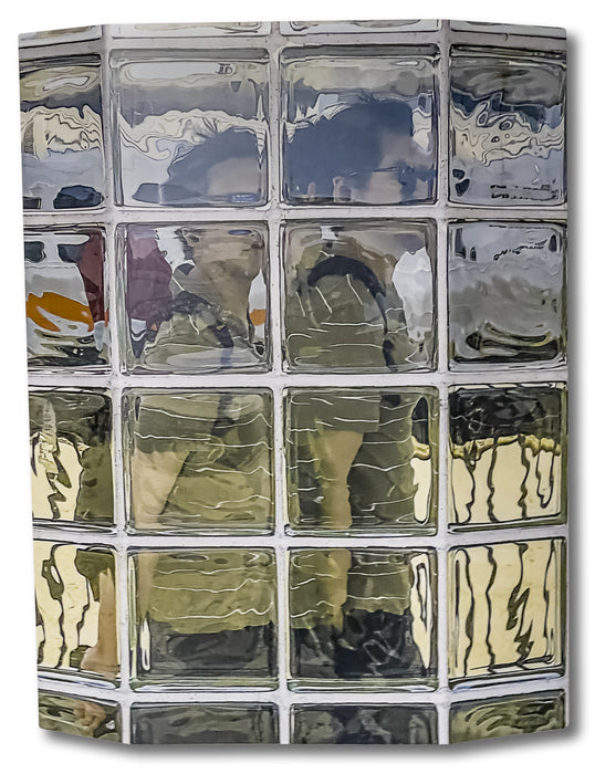 Glass Block 11, 2021, dye sublimation on hand cut aluminum, 25 x 21 in. / 63.5 x 53.34 cm.