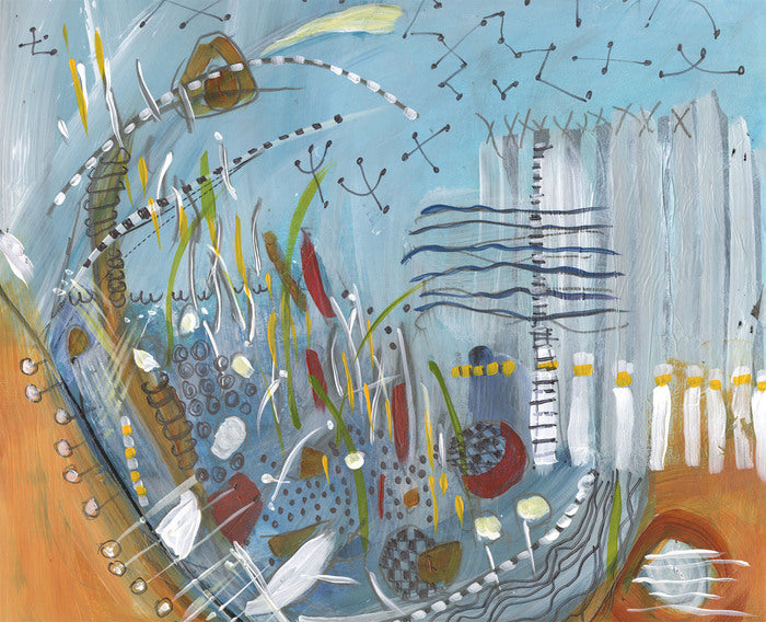 Waters Spirit, 2022, water media, 15 x 15 in. / 38.1 x 38.1 cm.