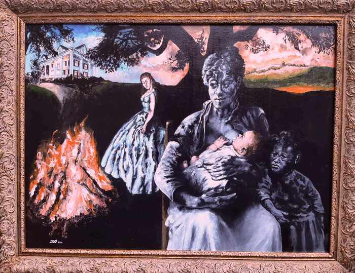 Wet Nurse, 2020, acrylic, 31 x 40 in. / 78.74 x 101.6 cm.