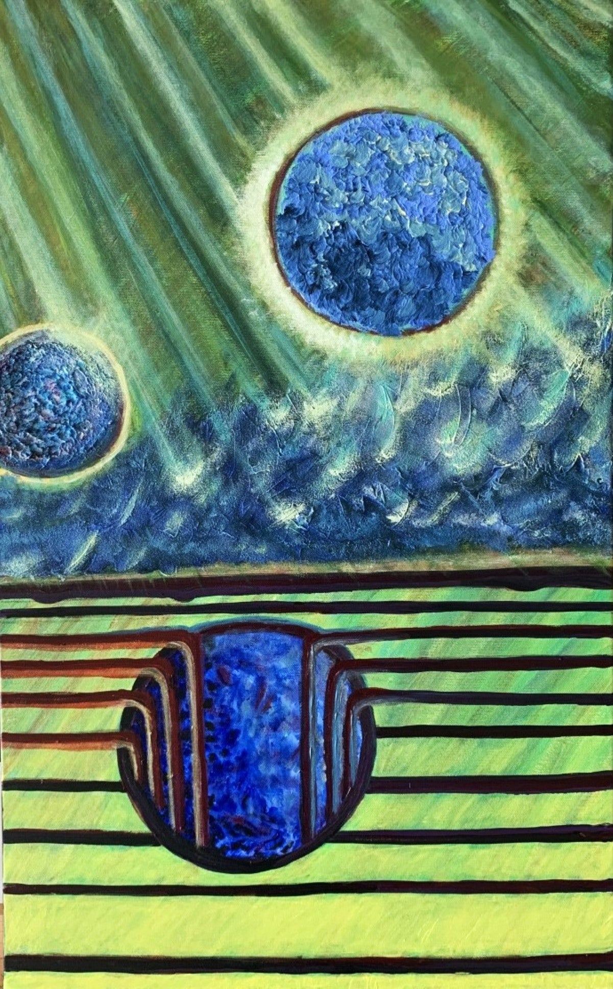 Which Where?, 2024, acrylic on museum board, 26 x 18 in. / 66.04 x 45.72 cm.