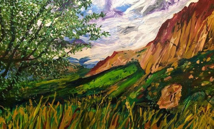 Wilds of Portal, Arizona, 2022, oil on canvas, 30 x 48 in. / 76.2 x 121.92 cm.