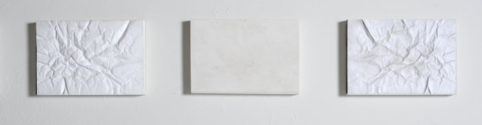 Wrinkle/Reverse, 2016, cast plaster, 9 x 70 in. / 22.86 x 177.8 cm.
