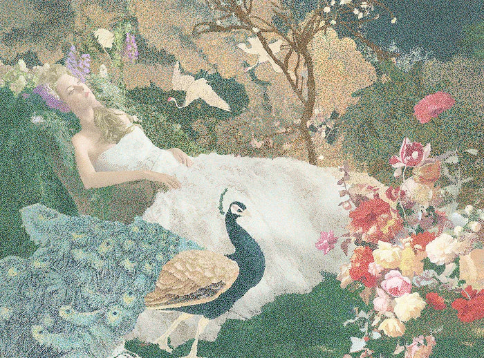 Sleeping Beauty, Donna Faranda, 2017, micropointilism, 28 x 23 in. / 71.12 x 58.42 cm.