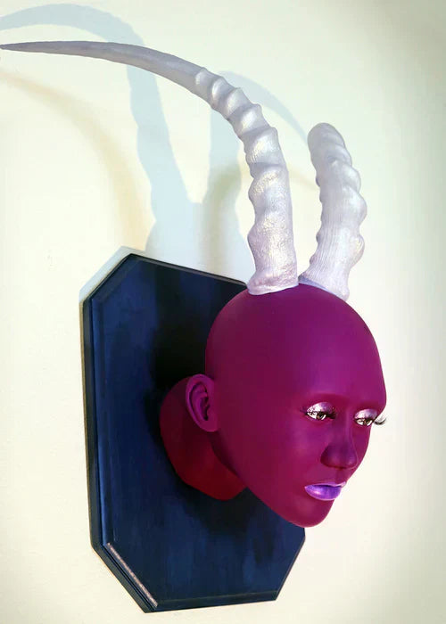 Not Like Other Girls, Sophia Moreau, 2020, mixed media, 19 x 18 x 8 in. / 48.26 x 45.72 x 20.32 cm.