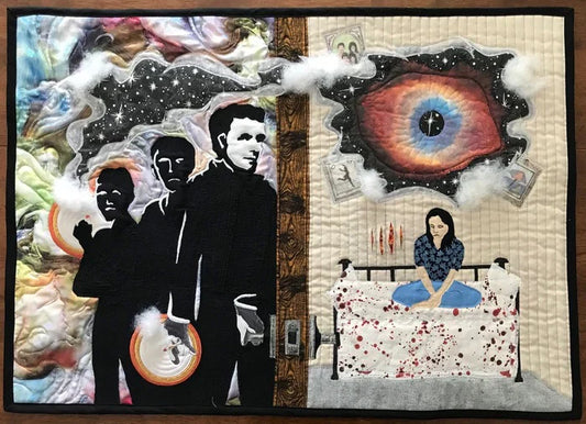 Constellation of Scars/Culture of Impunity, Karen Troyer, 2018, fiber and fabric, 29 x 21 in. / 73.66 x 53.34 cm.