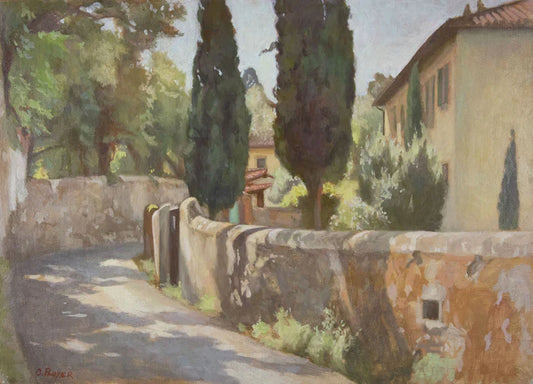 Via San Leonardo, Collier Parker, 2021, oil, 14 x 18 in. / 35.56 x 45.72 cm.