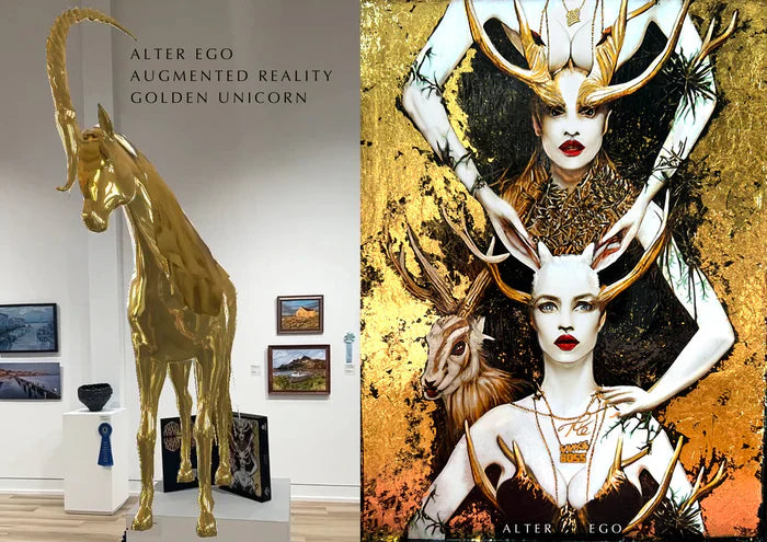 Alter Ego Savage Boss, Trish Gianakis, 2023, mixed media, 10 x 8 in. / 25.4 x 20.32 cm.