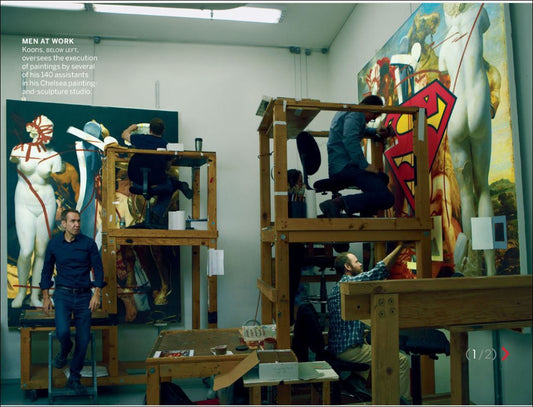 Jeff Koons Studio Visit photo by Annie Leibovitz for Vogue December 2012
