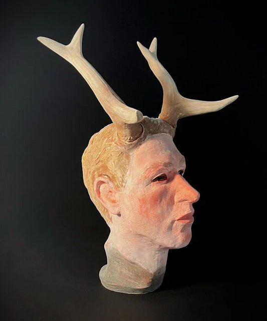 Euro-Mount Invasive, Jacob Jackson, 2024, stoneware, 17 x 11 x 9 in. / 43.18 x 27.94 x 22.86 cm.