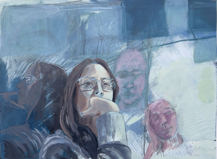 The Details, Julia Book, 2024, acrylic on paper, 14 x 17 in. / 35.56 x 43.18 cm.