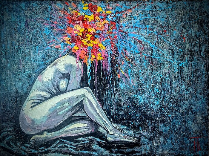 When Silence Explodes, Tatiana Grace, 2025, mixed media, 30 x 40 in. / 76.2 x 101.6 cm.