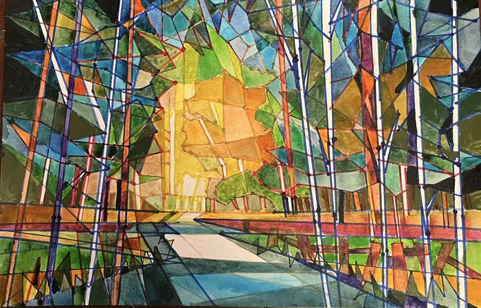 DAWNS EARLY LIGHT, Marilynne Bradley, 2025, watercolor, 12 x 18 in. / 30.48 x 45.72 cm.