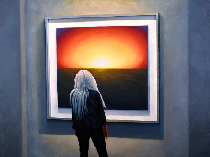 The Safe Distance, Hank Grebe, 2020, oil on canvas, 30 x 40 in. / 76.2 x 101.6 cm.