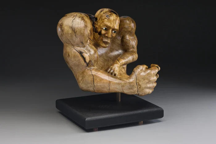 Providence Homunculus, Tim Byrns, 2012, wood, 16 x 13 x 14 in. / 40.64 x 33.02 x 35.56 cm.