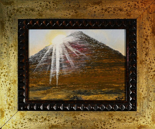 Sunset Over Khufu, Raymond Perez, 2008, oil on canvas, 9 x 12 in. / 22.86 x 30.48 cm.