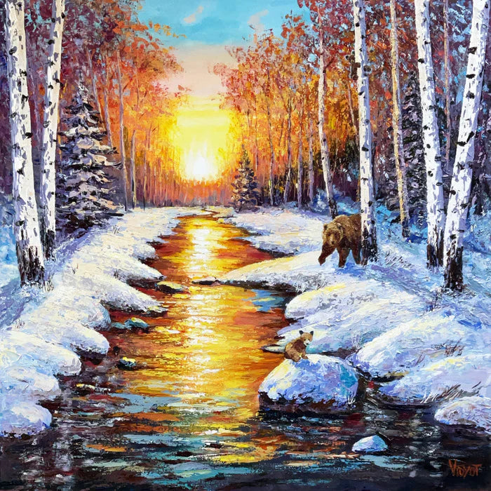 Double Trouble at Dusk, Vidyut Singhal, 2026, acrylic, 36 x 36 in. / 91.44 x 91.44 cm.