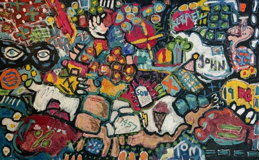 Azrael, Sean Renkert, 2026, mixed media on canvas, 30 x 48 in. / 76.2 x 121.92 cm.