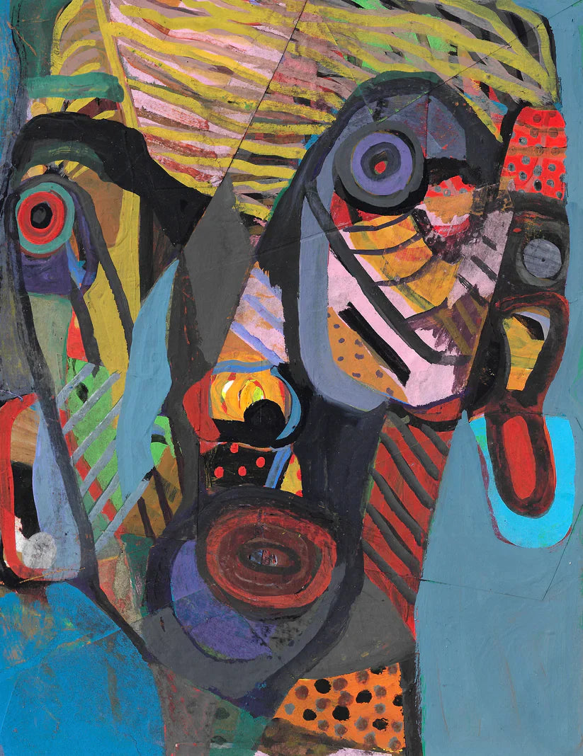 American Portraits from the Zeitgeist,No.4, Uday K. Dhar, 2025, acrylic on paper, 12 x 9 in. / 30.48 x 22.86 cm.