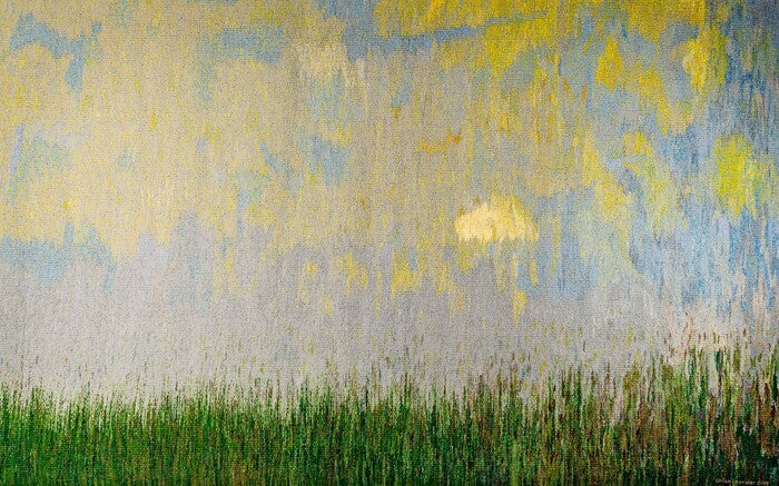April, Ulrika Leander, 2022, tapestry, 47 x 78 in. / 119.38 x 198.12 cm.