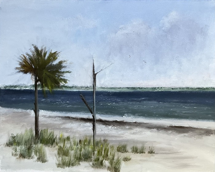 Beach in Georgia, Janet Levy, 2021, oil on canvas, 16 x 20 in. / 40.64 x 50.8 cm.