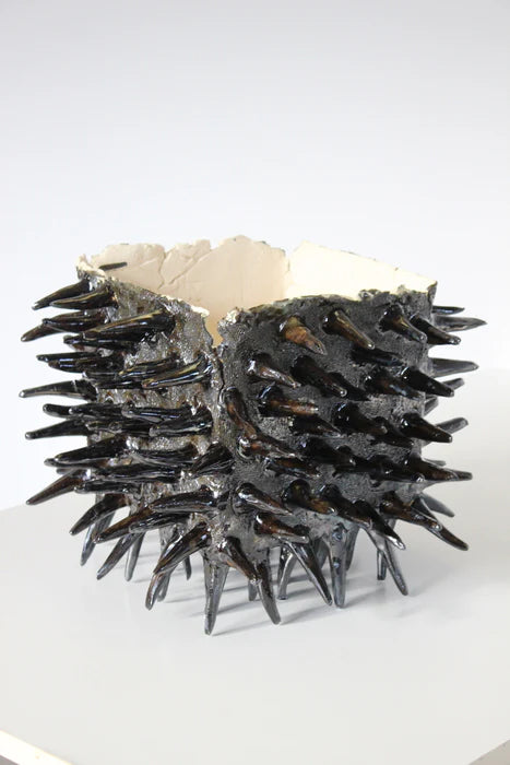 Boxed, Cora Olson, 2024, ceramic, 16 x 16 x 16 in. / 40.64 x 40.64 x 40.64 cm.