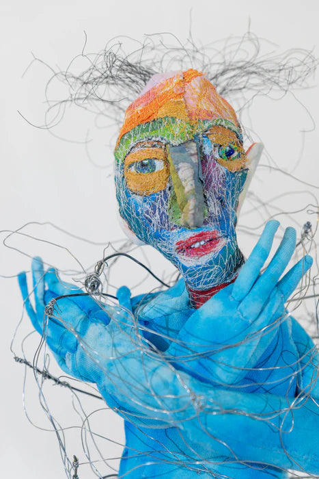 Soft on the Inside, Dinah Sargeant, 2022, painted cotton fabric, 12 x 10 x 6 in. / 30.48 x 25.4 x 15.24 cm.