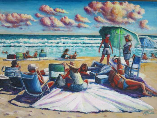 Beachgoers, Jeffrey McCredie, 2023, oil, 4 x 6 ft. / 48 x 72 in.