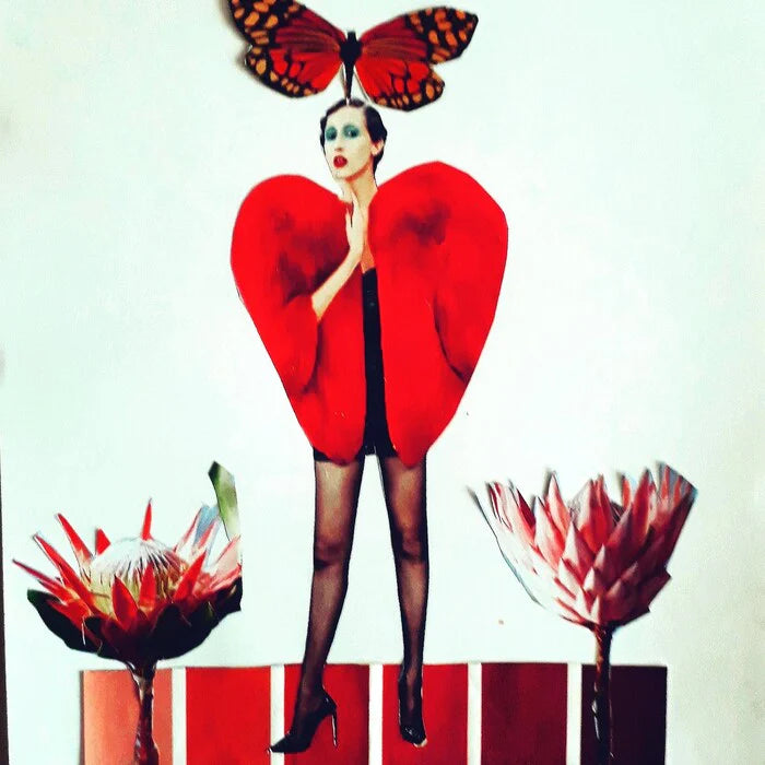 I Heart You, Alicia Saxe, 2021, collage, 14 x 11 in. / 35.56 x 27.94 cm.