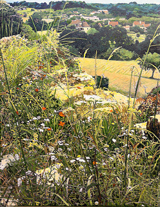 Kangaroo Paws Near Saldaga, Marjorie Moskowitz, 2023, oil, 40 x 30 in. / 101.6 x 76.2 cm.