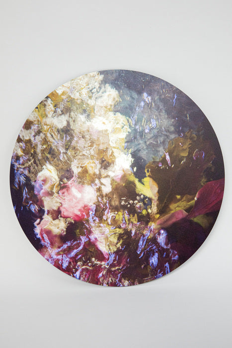 Oil Spill, Julia Flit, 2024, brushed aluminum, 40 x 40 cm. / 15.7 x 15.7 in.