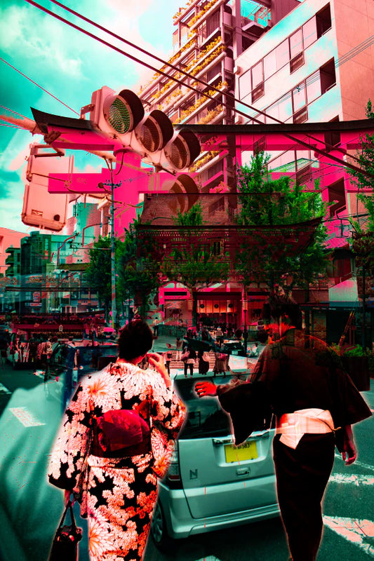 X-Ing, Ash Brown, 2024, digital photo collage, 30 x 45 in. / 76.2 x 114.3 cm.