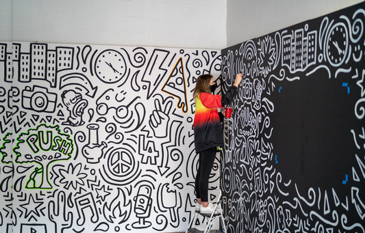 artist completing mural (first of career) good commission