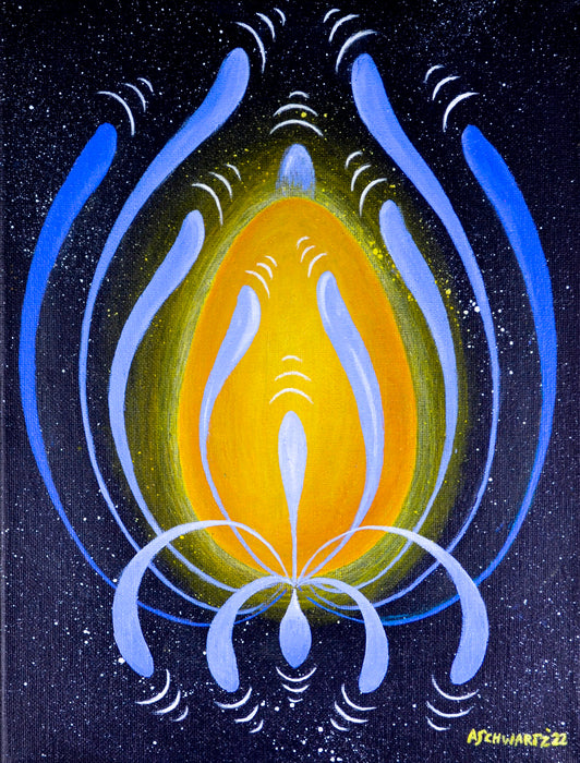 The Song, Amanda Schwartz, 2022, acrylic on canvas, 12 x 9 in. / 30.48 x 22.86 cm.