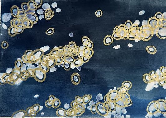 We Did Not Make Plans, Jennifer Philpott, 2023, mixed media, 3 x 4 ft. / 36 x 48 cm.