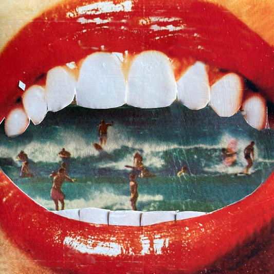 Wet Lips, Sam Heydt, 2021, analog assemblage, 20 x 20 in. / 50.8 x 50.8 cm.
