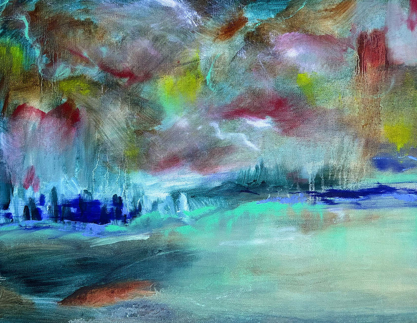 A Storm Is Coming, Sarah Eiermann, 2023, oil on canvas, 14 x 18 in. / 35.56 x 45.72 cm.