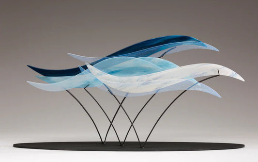 Force of Nature, Denise Bohart Brown, 2022, kiln-formed glass, 16 x 33 in. / 40.64 x 83.82 cm.