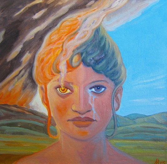 Gaia - Symbolic Study, Maria Aragon, 2022, oil on canvas, 12 x 12 in. / 30.48 x 30.48 cm.