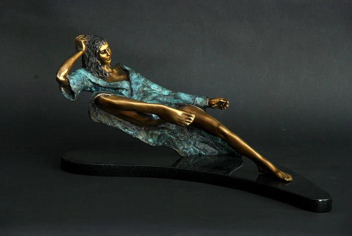 No Visible Means of Support, Karen Coburn, 2020, cast bronze, 9 x 8.5 x 19 in. / 22.86 x 21.59 x 48.26 cm.