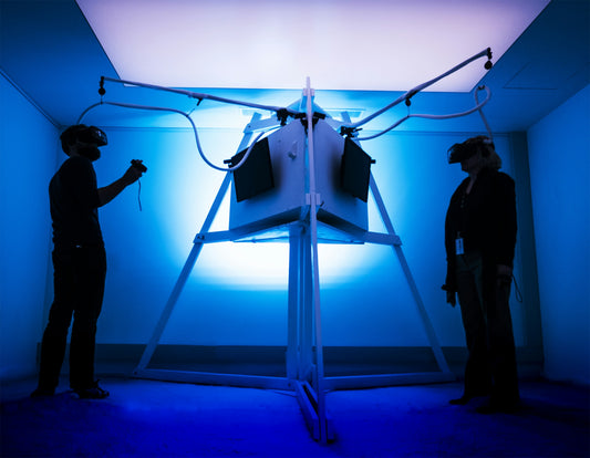 artists in VR setup explore art on display in metaverse