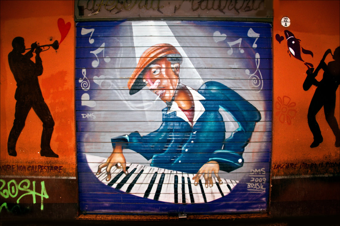 jazz musician visual art mural painting