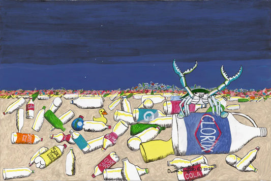 Sunset at the Beach, David Griffith, 2024, acrylic on canvas, 24 x 36 in. / 60.96 x 91.44 cm.